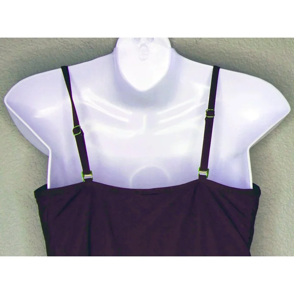 Victoria's Secret One Piece Swimsuit Dark Plum Purple Adjustable Straps Sz 12 B